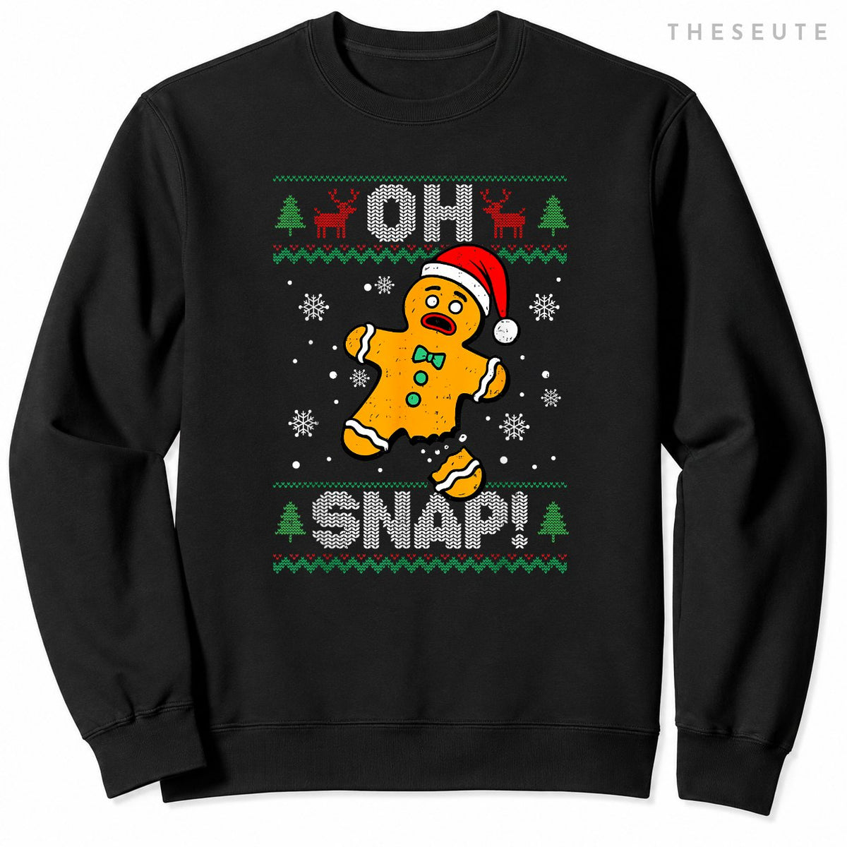 Oh Snap Gingerbread Man Christmas Xmas Cookie Baking Funny Sweatshirt
