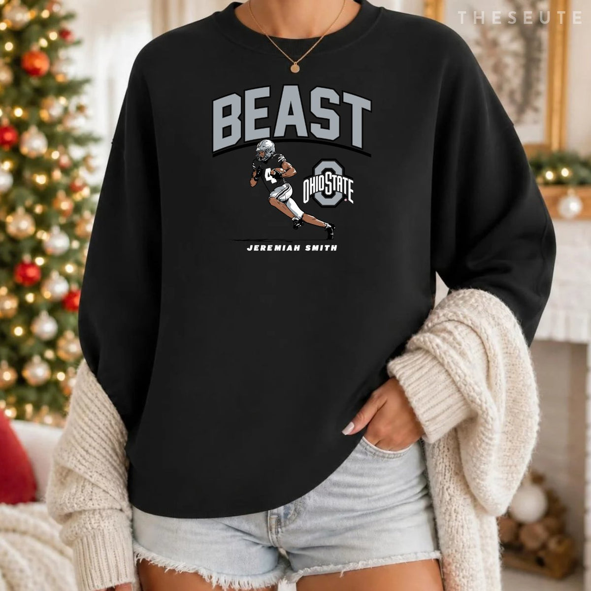 Jeremiah Smith - Beast (Red) - Ohio State Football Sweatshirt