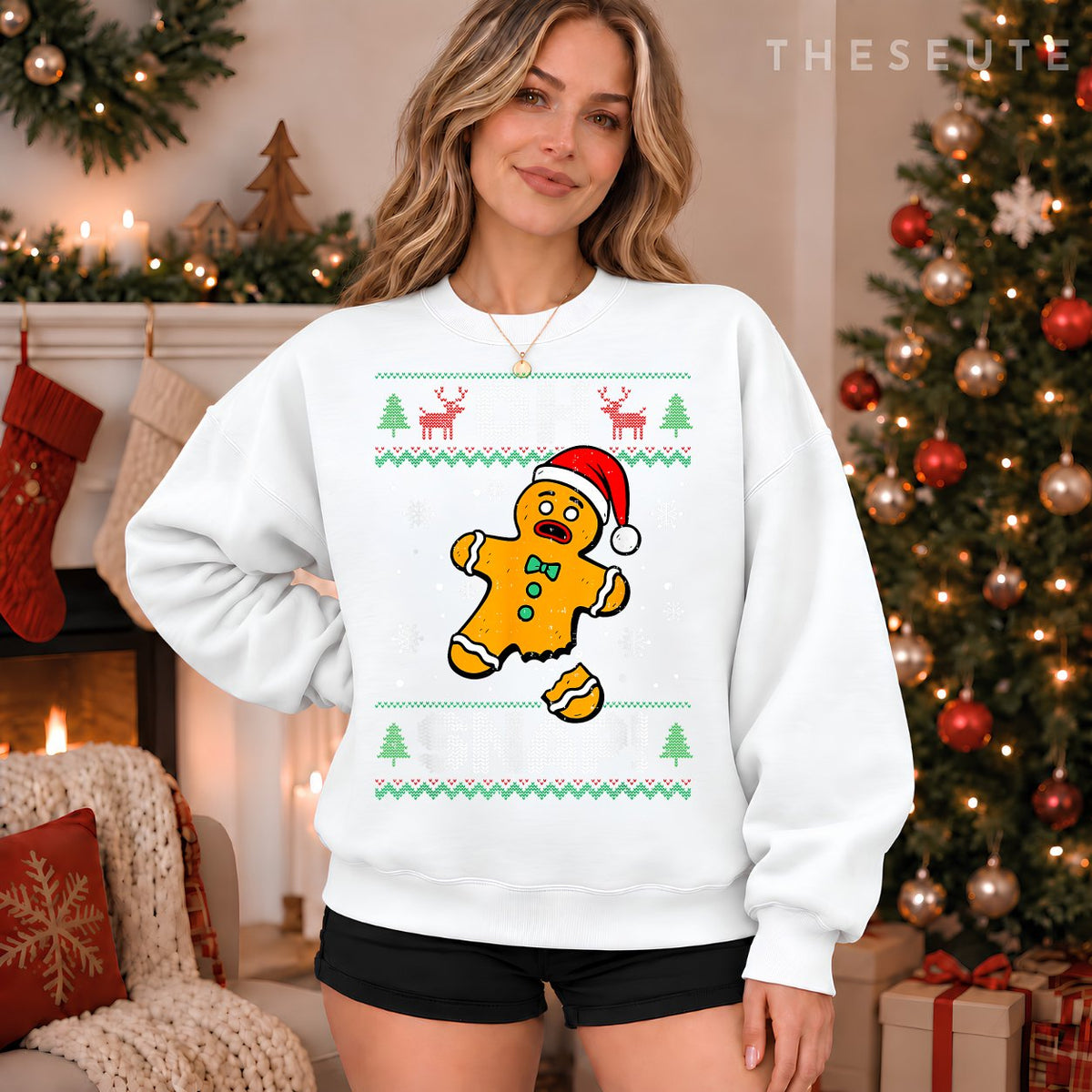 Oh Snap Gingerbread Man Christmas Xmas Cookie Baking Funny Sweatshirt