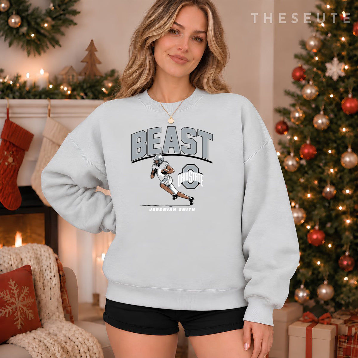 Jeremiah Smith - Beast (Red) - Ohio State Football Sweatshirt