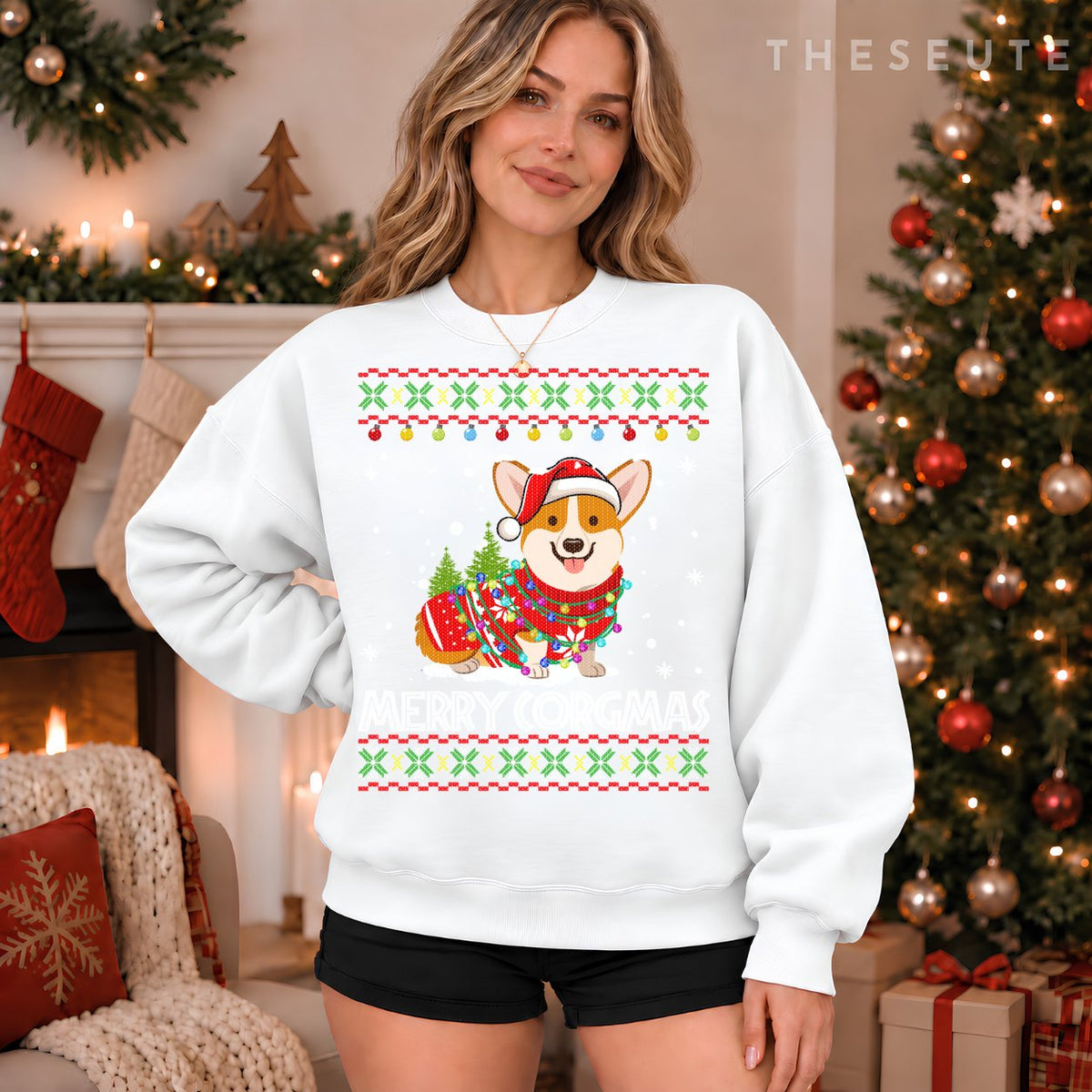 Corgi Dog Merry Corgmas Santa Corgi Ugly Christmas Sweatshirt