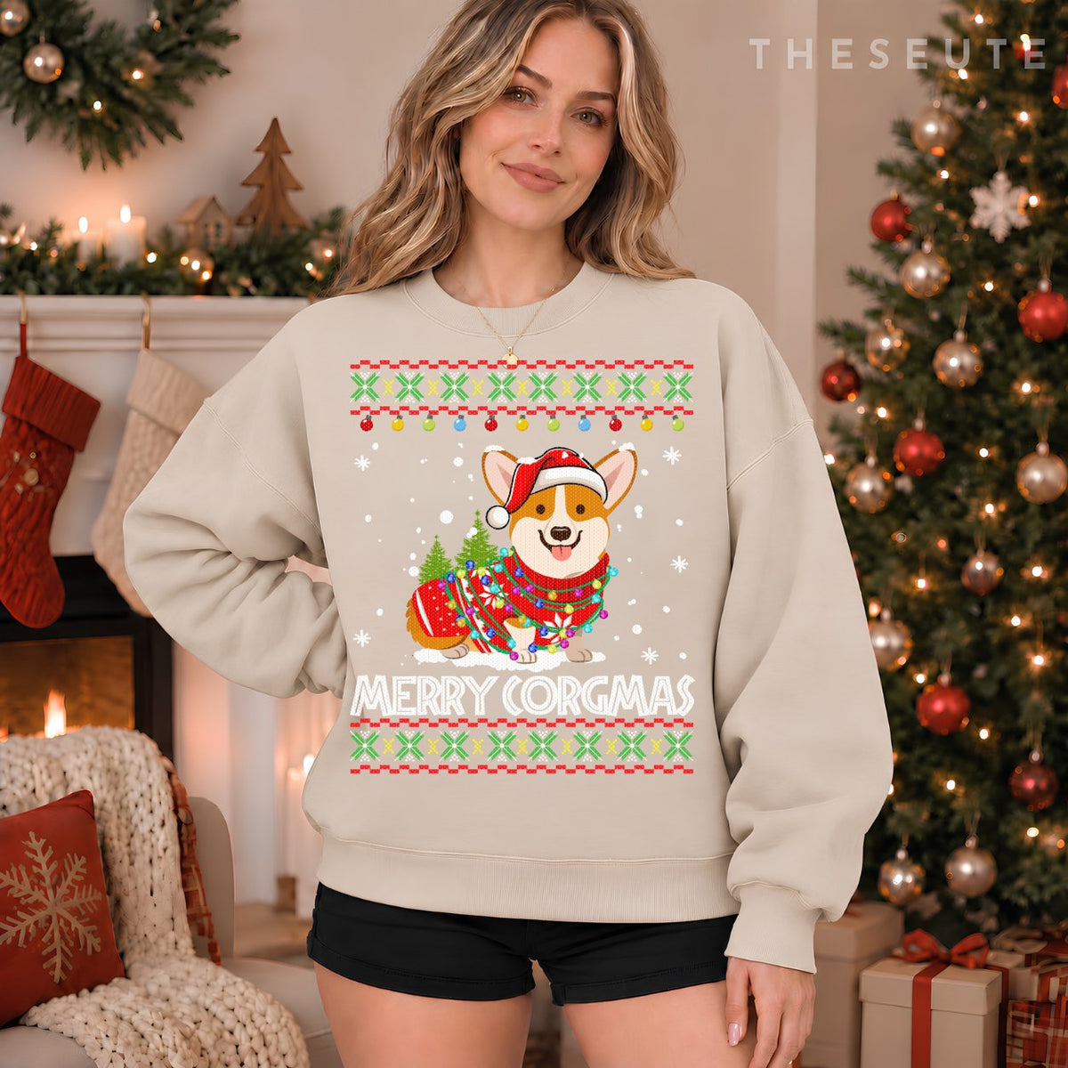 Corgi Dog Merry Corgmas Santa Corgi Ugly Christmas Sweatshirt