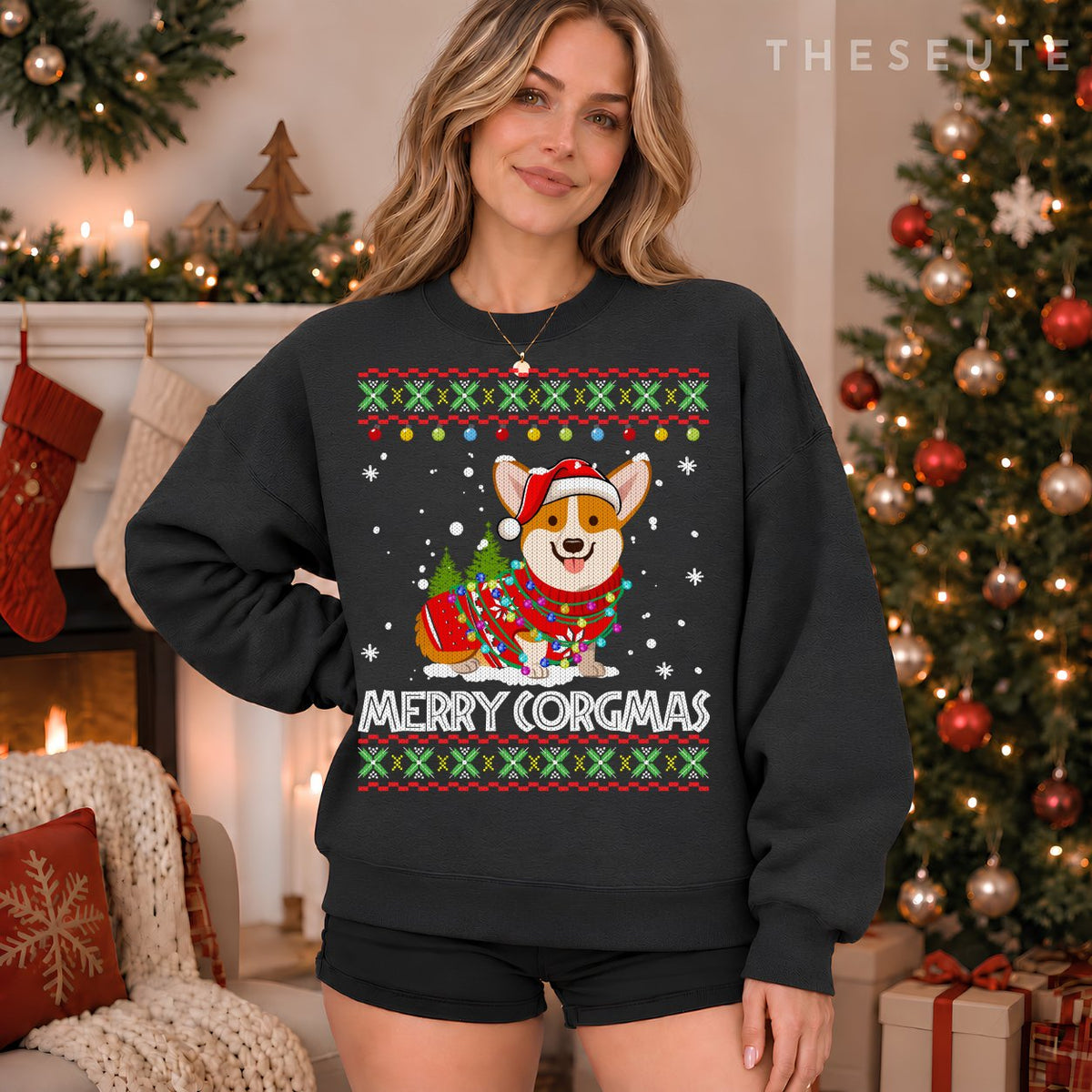 Corgi Dog Merry Corgmas Santa Corgi Ugly Christmas Sweatshirt