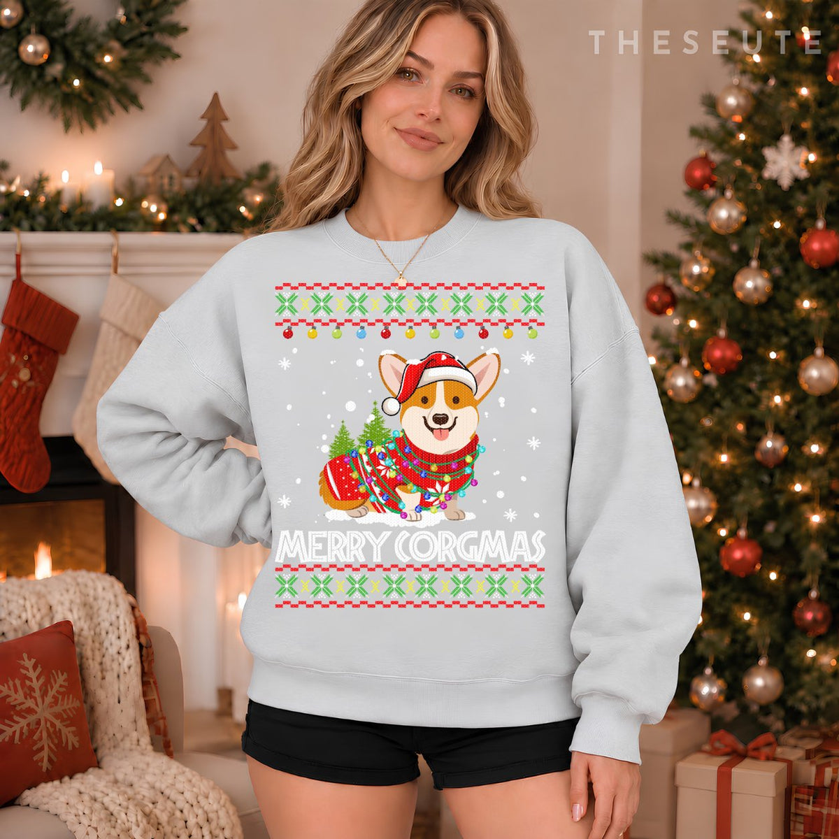Corgi Dog Merry Corgmas Santa Corgi Ugly Christmas Sweatshirt