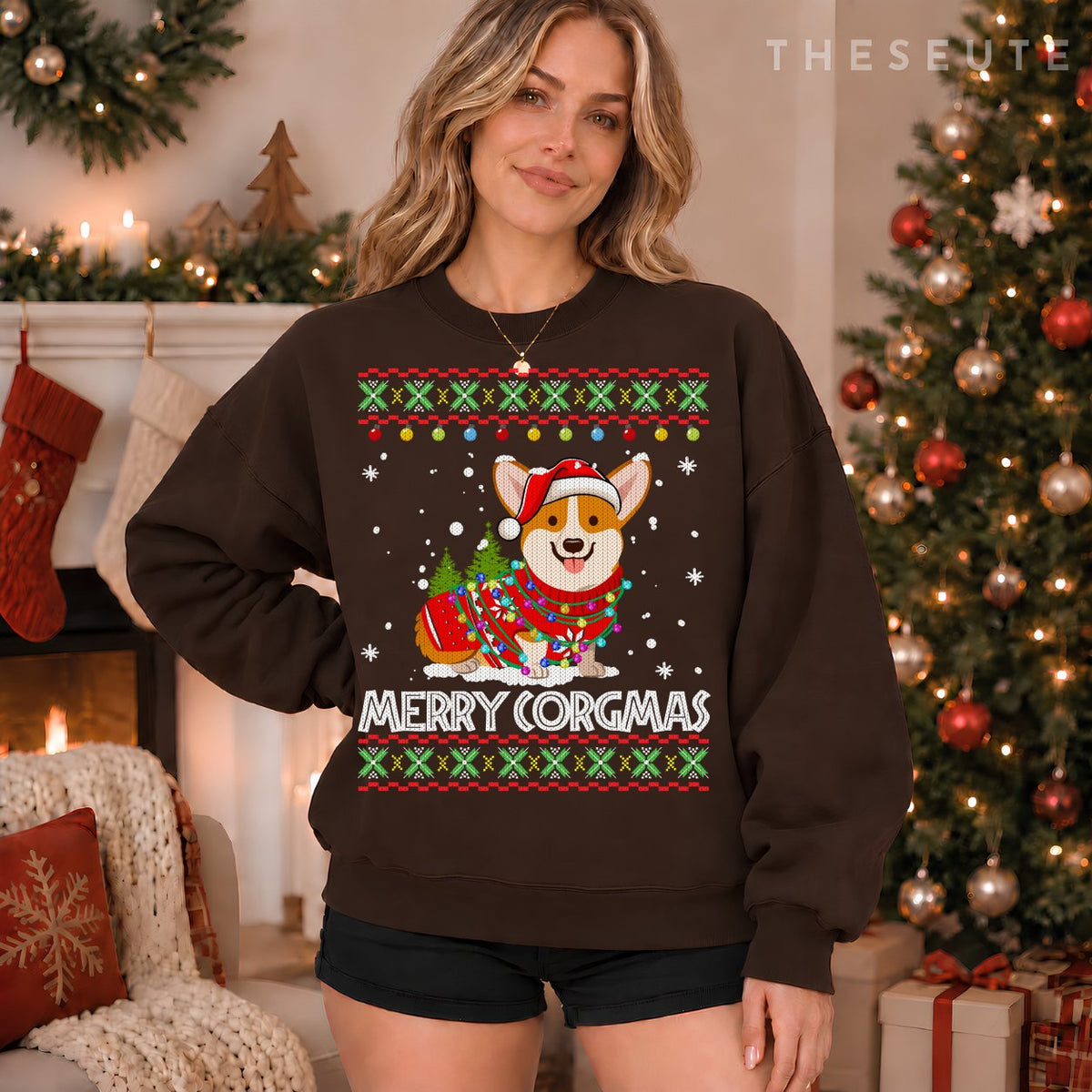 Corgi Dog Merry Corgmas Santa Corgi Ugly Christmas Sweatshirt