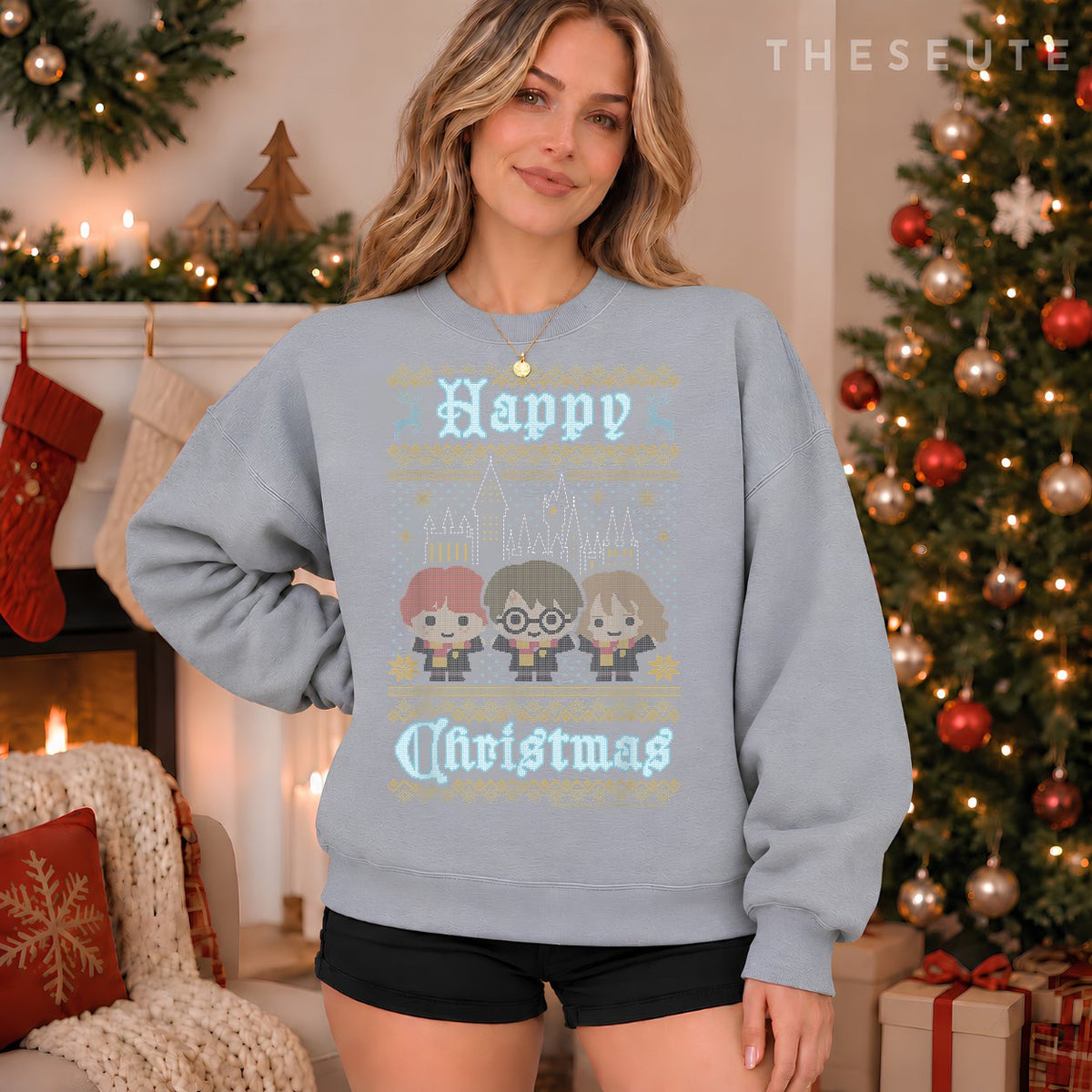 Harry Potter Happy Christmas Chibi Ugly Sweatshirt