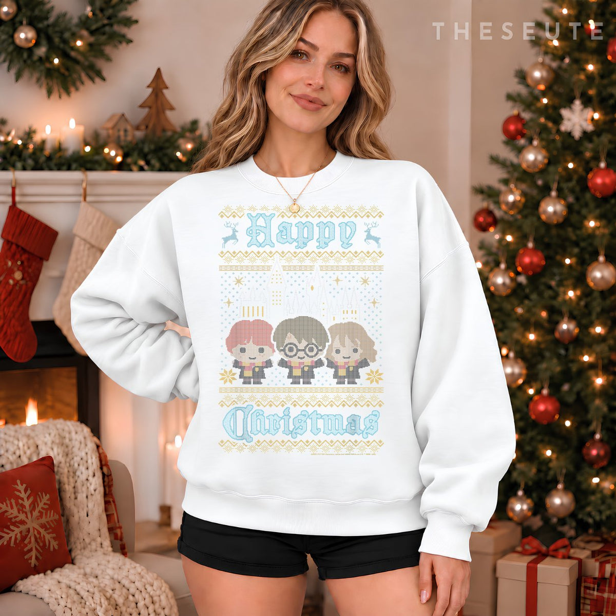 Harry Potter Happy Christmas Chibi Ugly Sweatshirt