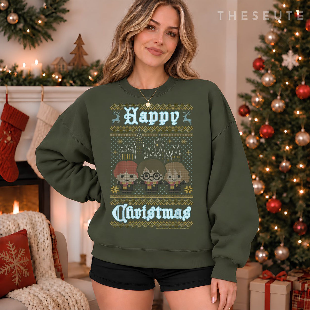Harry Potter Happy Christmas Chibi Ugly Sweatshirt