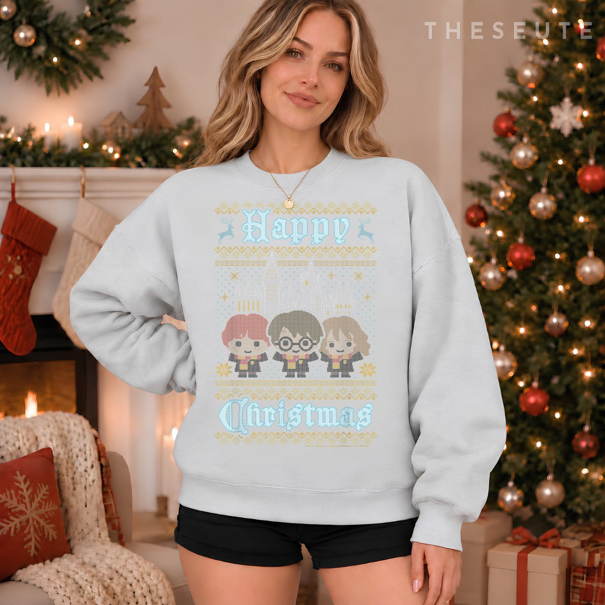 Harry Potter Happy Christmas Chibi Ugly Sweatshirt