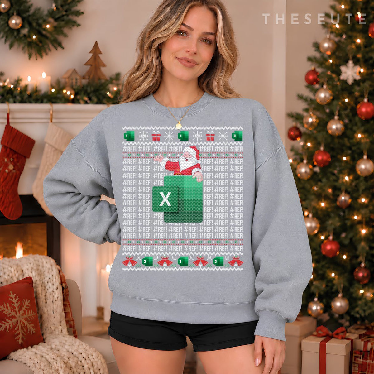 Excel REF Error Spreadsheet Ugly Christmas Sweatshirt