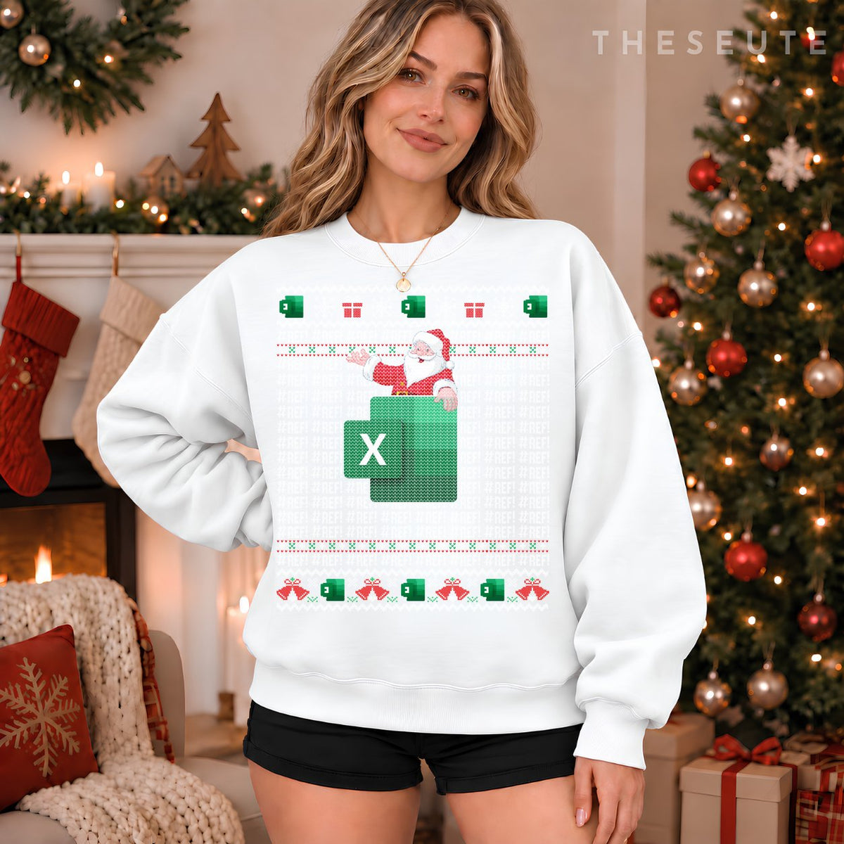 Excel REF Error Spreadsheet Ugly Christmas Sweatshirt