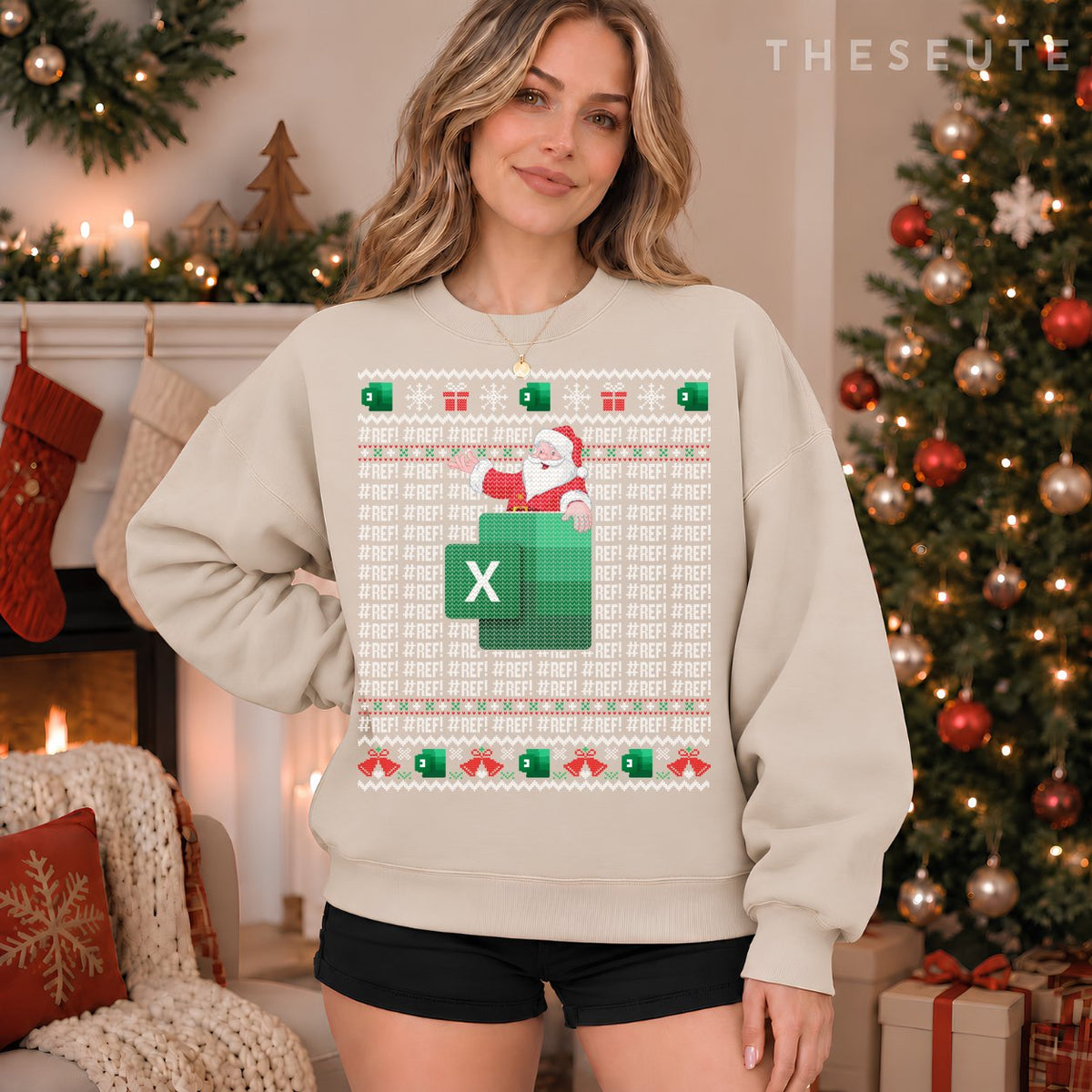 Excel REF Error Spreadsheet Ugly Christmas Sweatshirt