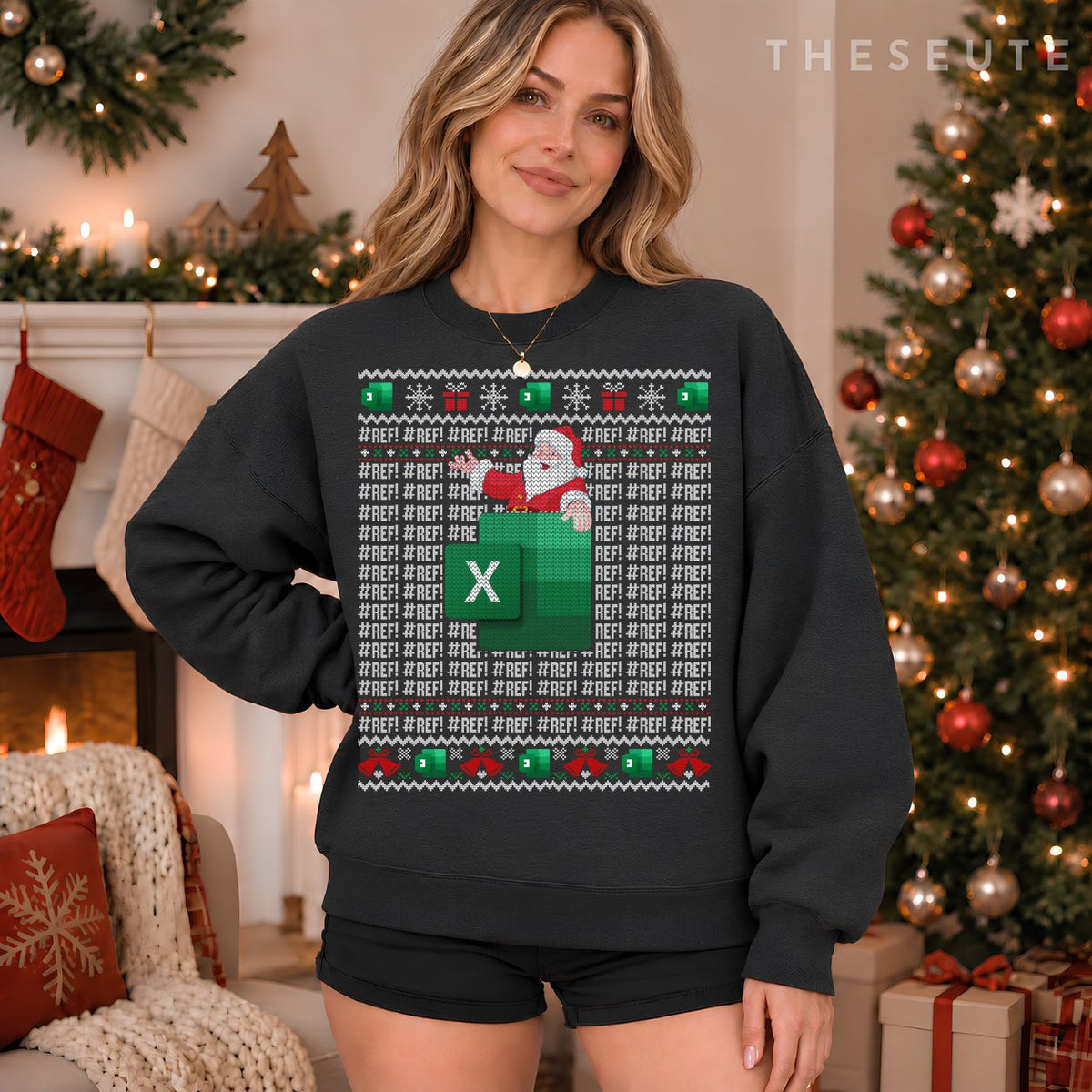 Excel REF Error Spreadsheet Ugly Christmas Sweatshirt