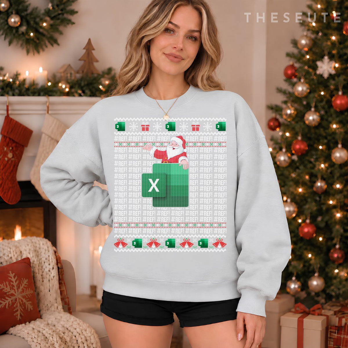 Excel REF Error Spreadsheet Ugly Christmas Sweatshirt