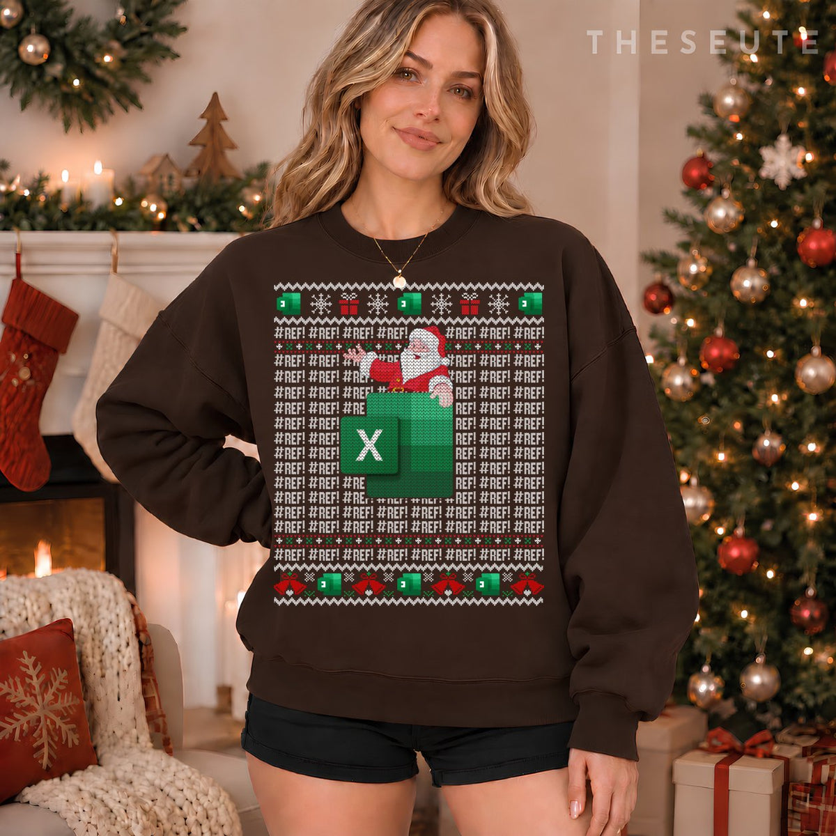 Excel REF Error Spreadsheet Ugly Christmas Sweatshirt