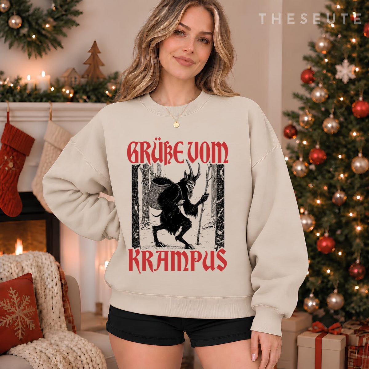 Kramperl Christmas Demon Ugly Christmas Grüsse Vom Krampus Sweatshirt