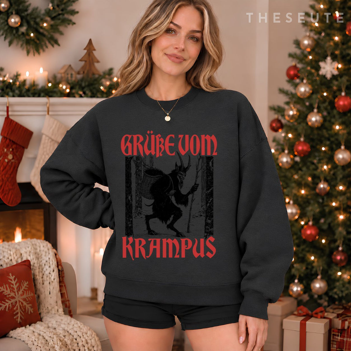 Kramperl Christmas Demon Ugly Christmas Grüsse Vom Krampus Sweatshirt