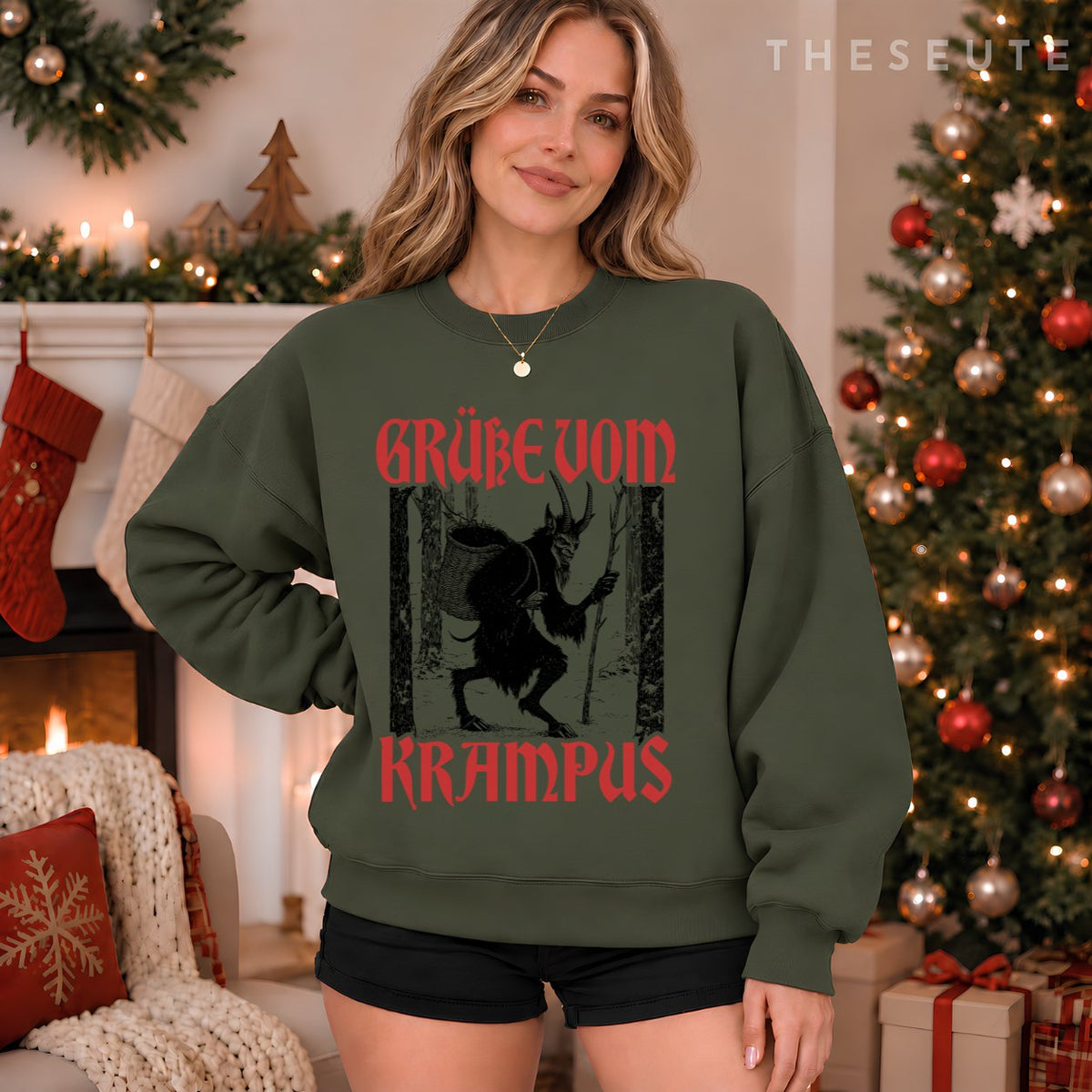 Kramperl Christmas Demon Ugly Christmas Grüsse Vom Krampus Sweatshirt