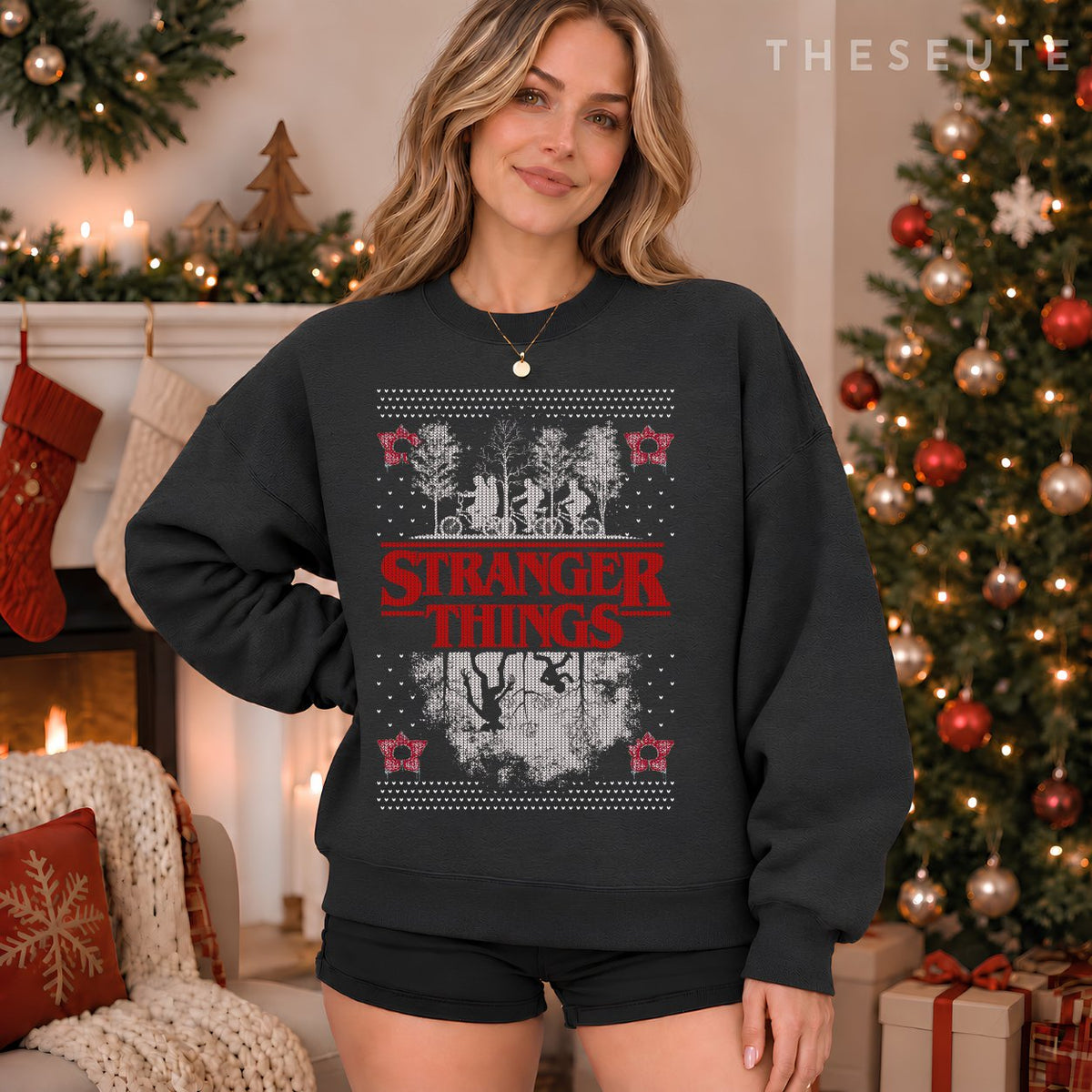 Netflix Stranger Things Ugly Christmas Sweatshirt Style Sweatshirt
