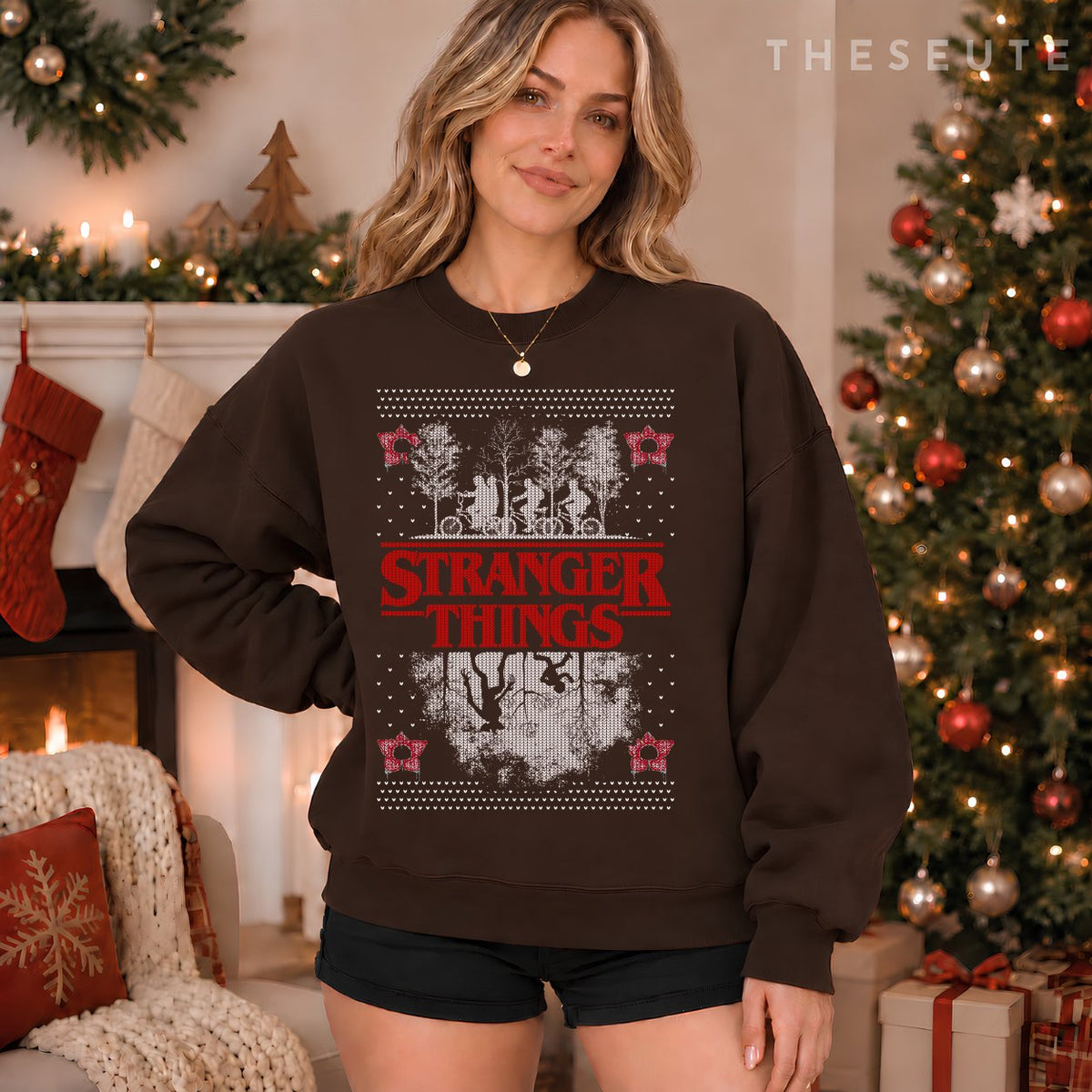 Netflix Stranger Things Ugly Christmas Sweatshirt Style Sweatshirt