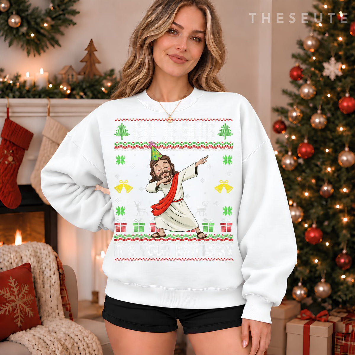 Go Jesus It's Your Birthday Ugly Christmas Sweatshirt Christian Sweatshirt