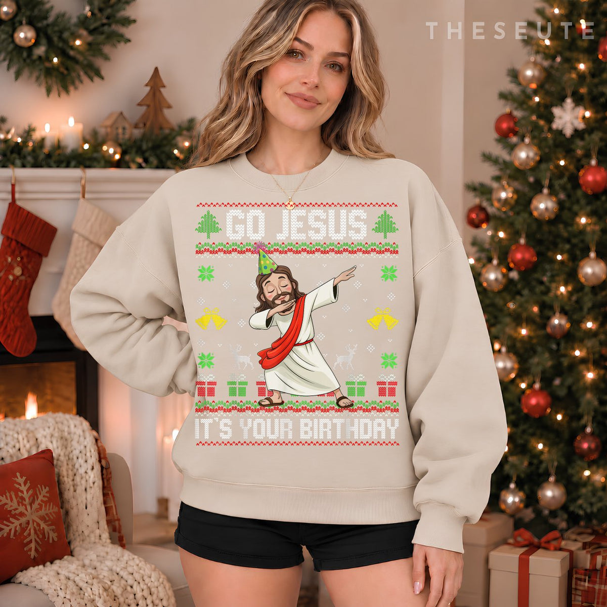 Go Jesus It's Your Birthday Ugly Christmas Sweatshirt Christian Sweatshirt