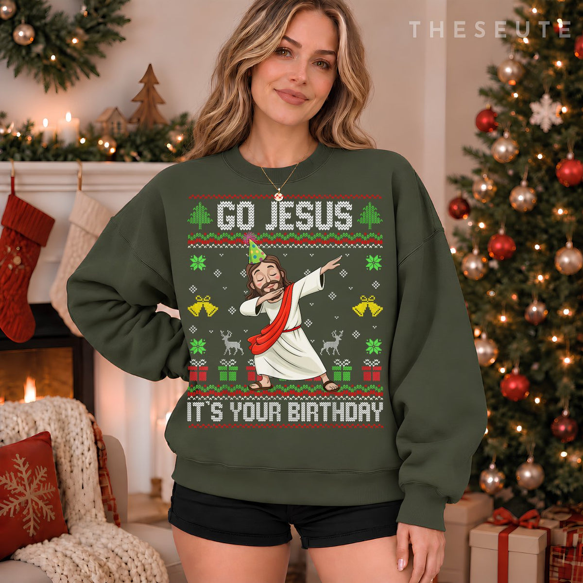 Go Jesus It's Your Birthday Ugly Christmas Sweatshirt Christian Sweatshirt