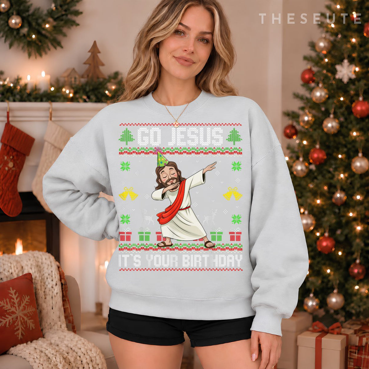 Go Jesus It's Your Birthday Ugly Christmas Sweatshirt Christian Sweatshirt