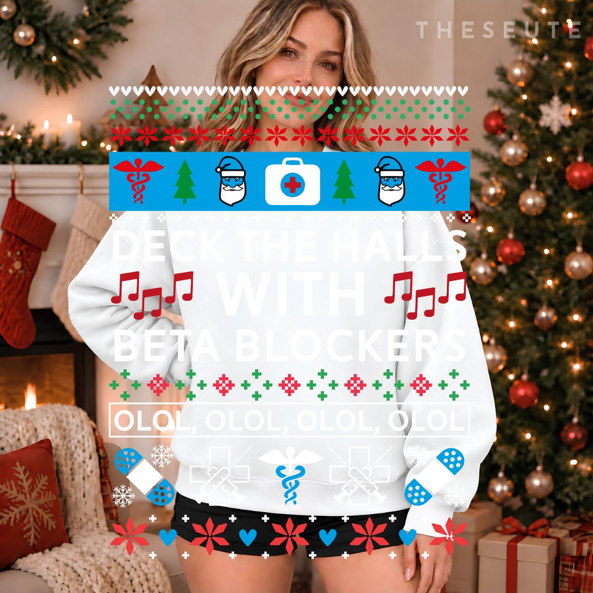 Funny Nurse Ugly Christmas Xmas Sweatshirt Gift