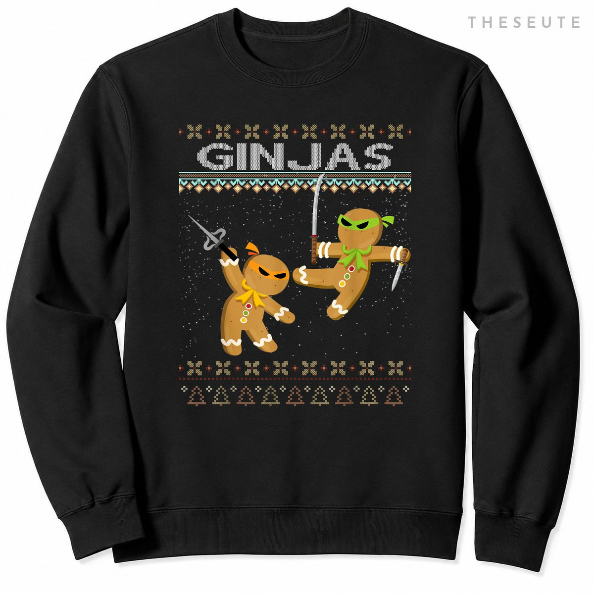 Ginjas Gingerbread Ninjas Funny Ugly Christmas Sweatshirt