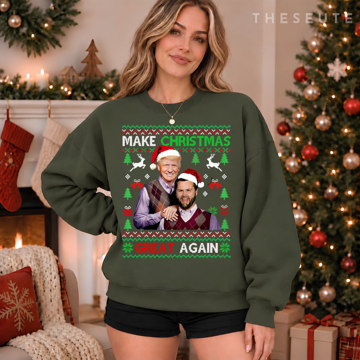 Trump Vance Brothers Ugly Funny Make Christmas Great Again Sweatshirt