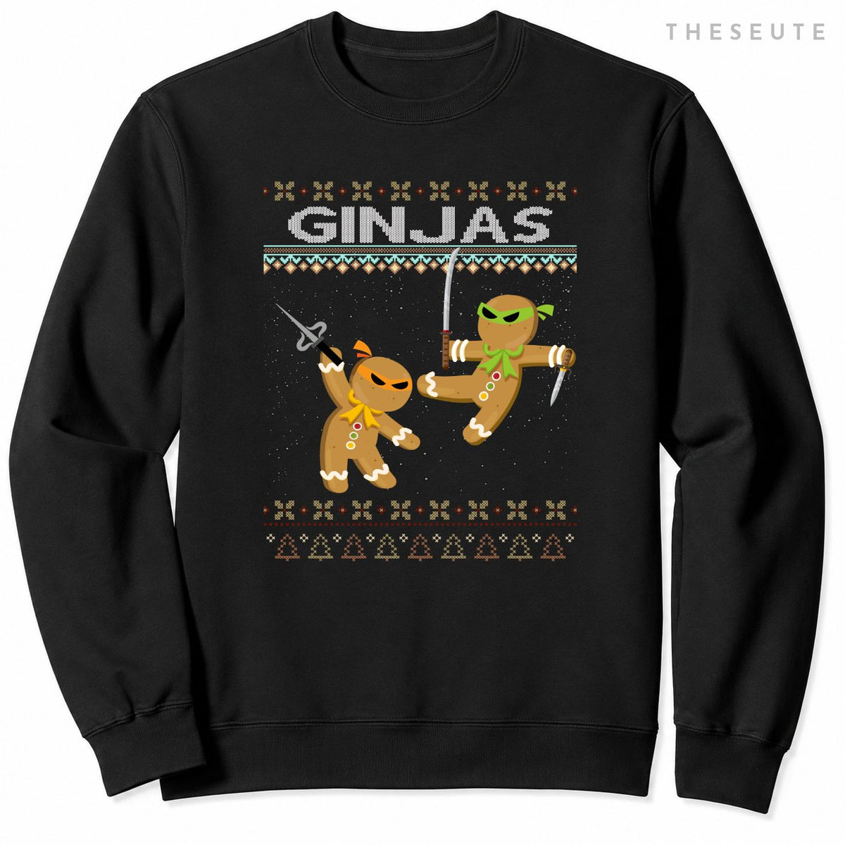 Ginjas Gingerbread Ninjas Funny Ugly Christmas Sweatshirt