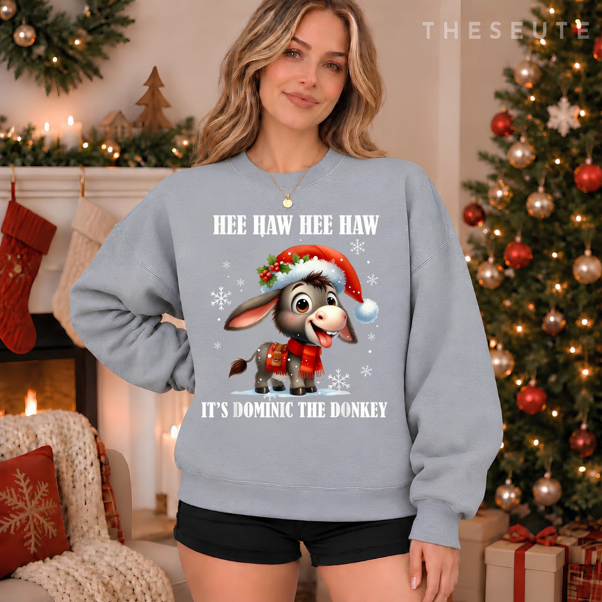 Funny Christmas Italian Christmas Donkey Dominic The Donkey Sweatshirt