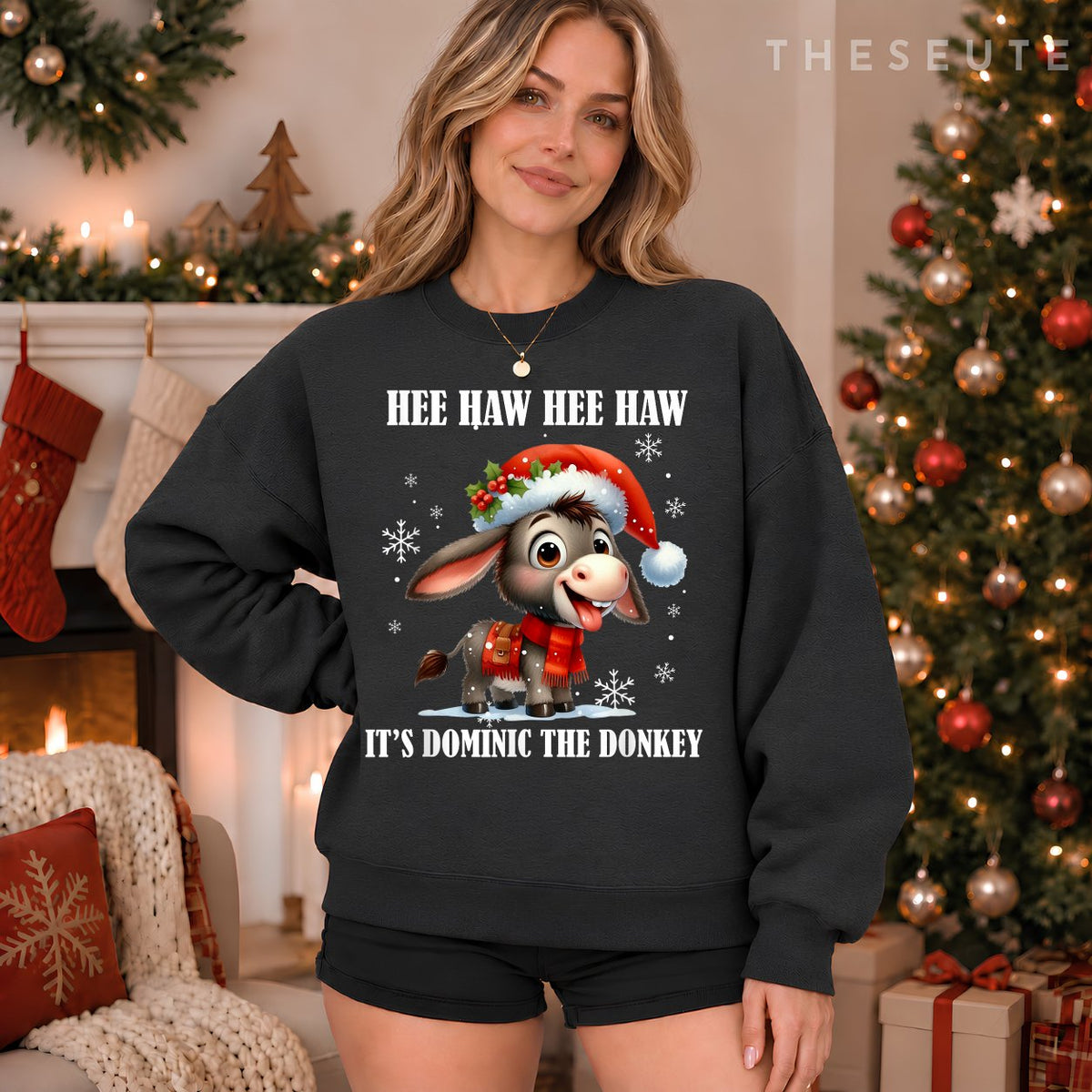 Funny Christmas Italian Christmas Donkey Dominic The Donkey Sweatshirt