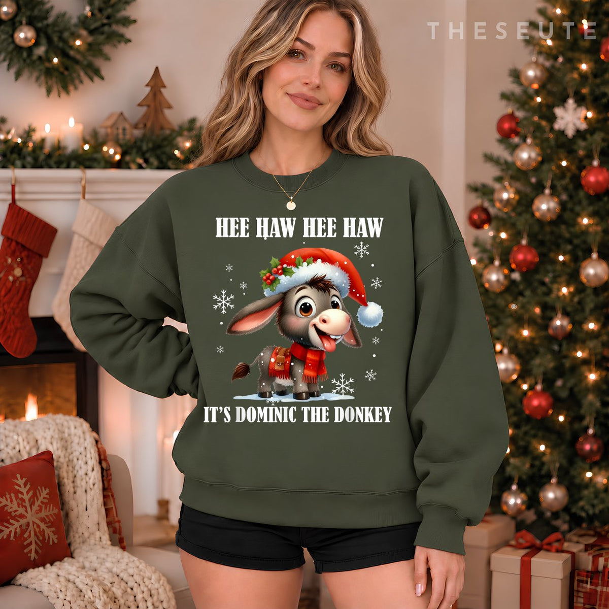 Funny Christmas Italian Christmas Donkey Dominic The Donkey Sweatshirt