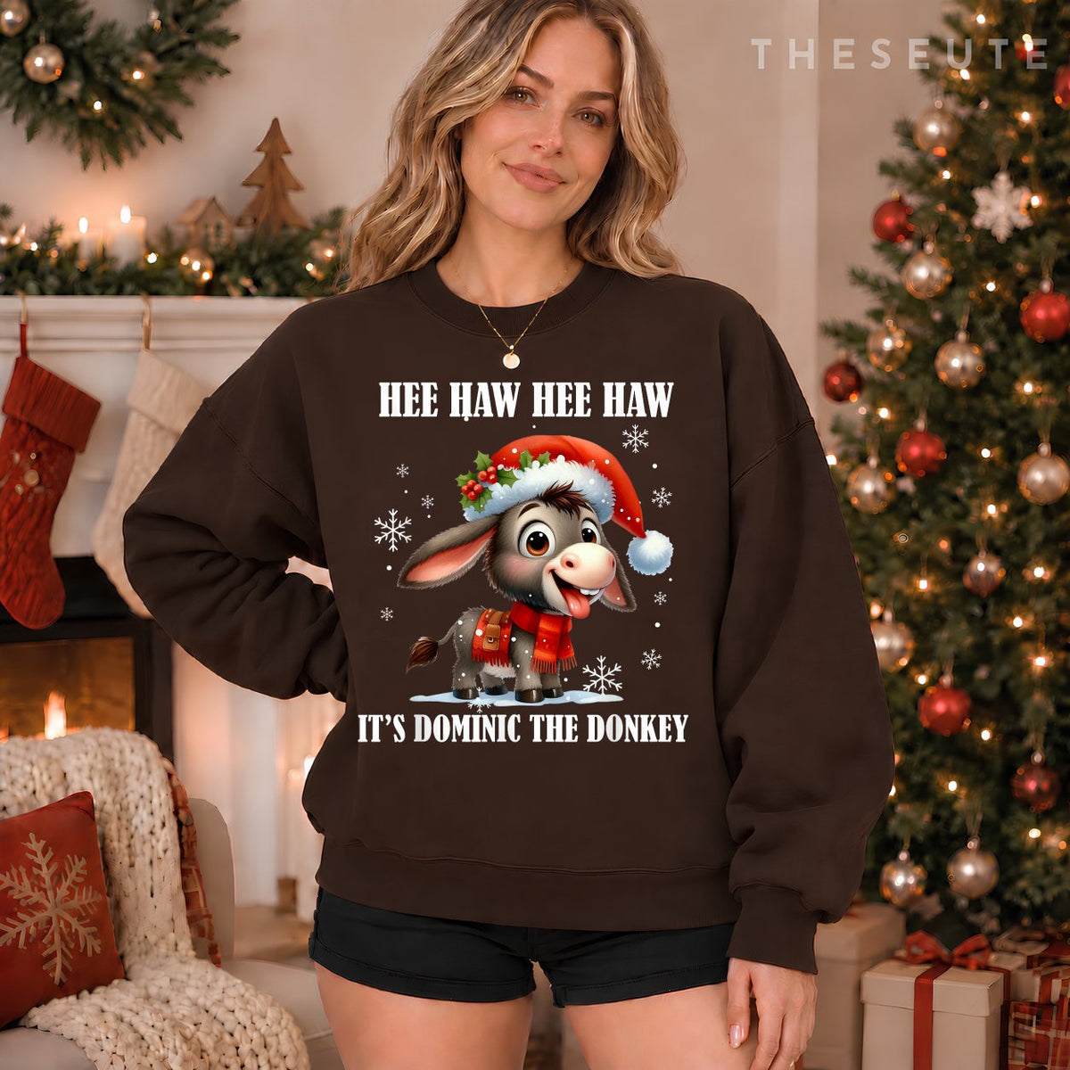 Funny Christmas Italian Christmas Donkey Dominic The Donkey Sweatshirt
