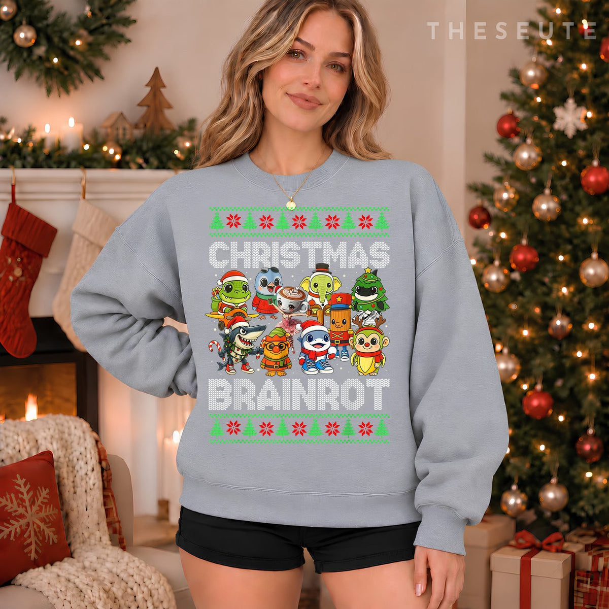 Funny Christmas Italian Brain Rot Italian Brainrot Boy Kids Sweatshirt