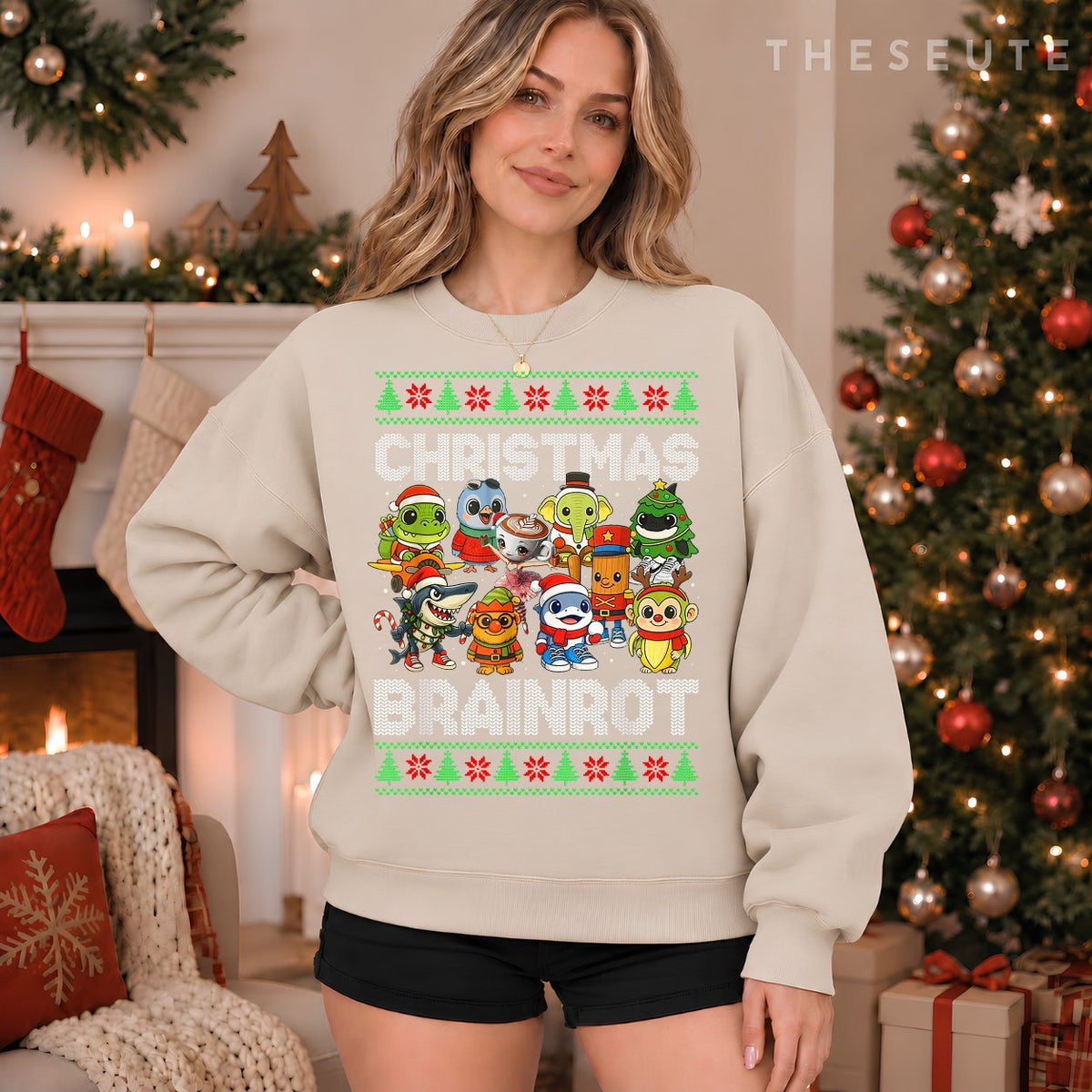 Funny Christmas Italian Brain Rot Italian Brainrot Boy Kids Sweatshirt