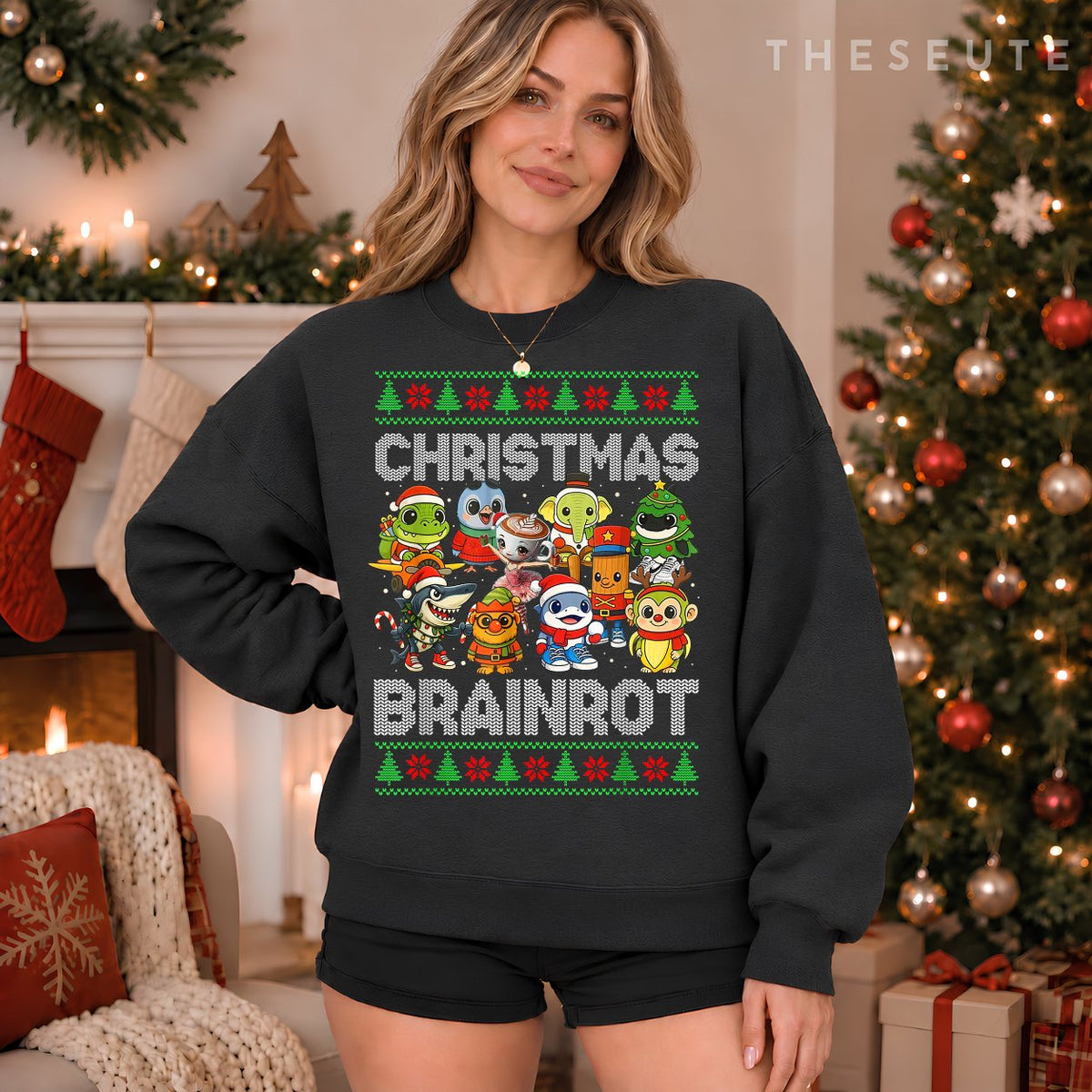 Funny Christmas Italian Brain Rot Italian Brainrot Boy Kids Sweatshirt