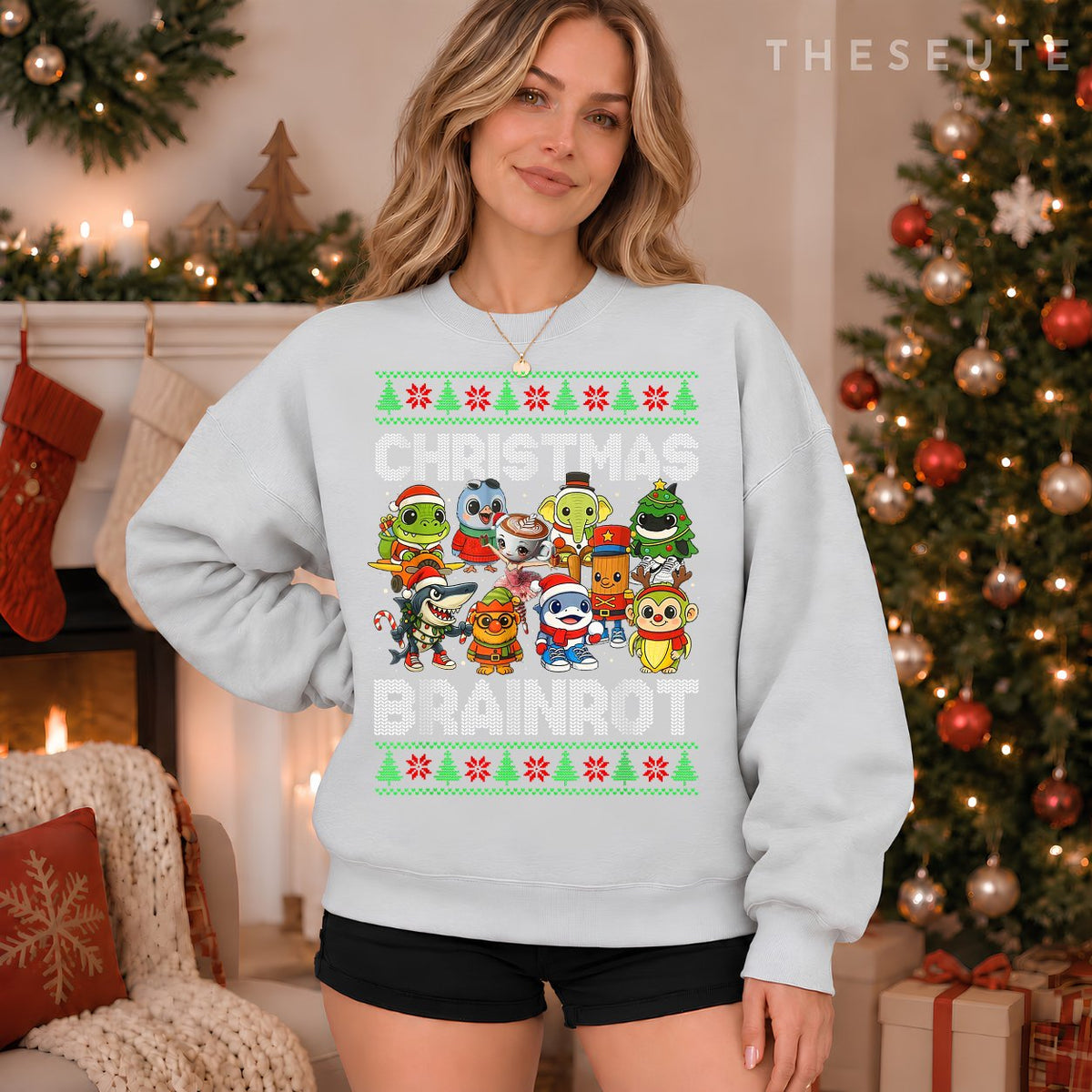 Funny Christmas Italian Brain Rot Italian Brainrot Boy Kids Sweatshirt