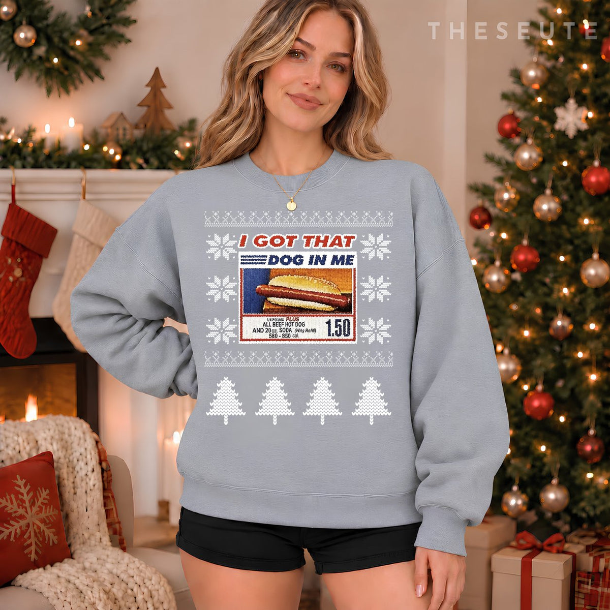 I Got That Dog In Me Funny Hotdog Christmas Ugly Style Sweatshirt