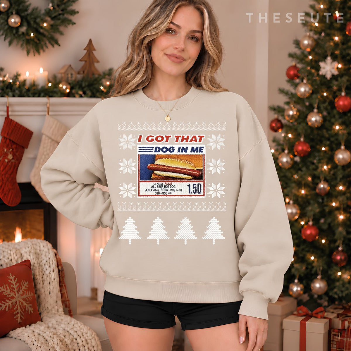 I Got That Dog In Me Funny Hotdog Christmas Ugly Style Sweatshirt