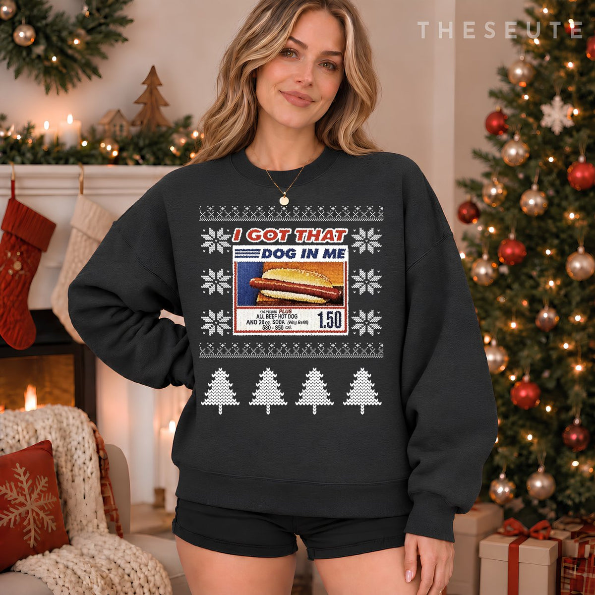 I Got That Dog In Me Funny Hotdog Christmas Ugly Style Sweatshirt