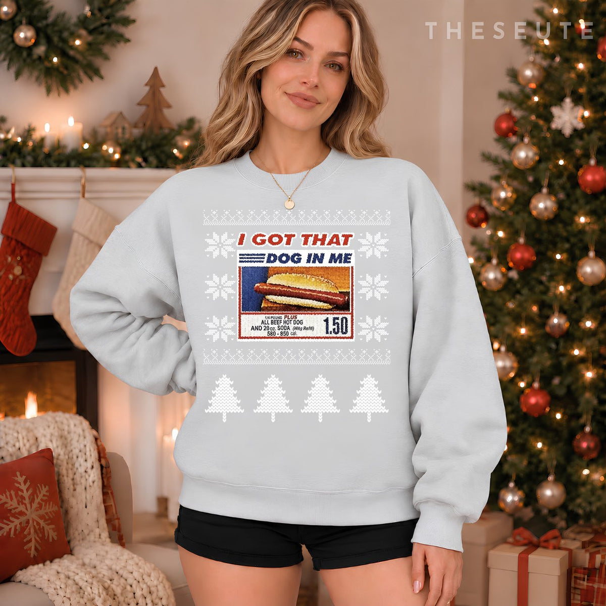I Got That Dog In Me Funny Hotdog Christmas Ugly Style Sweatshirt