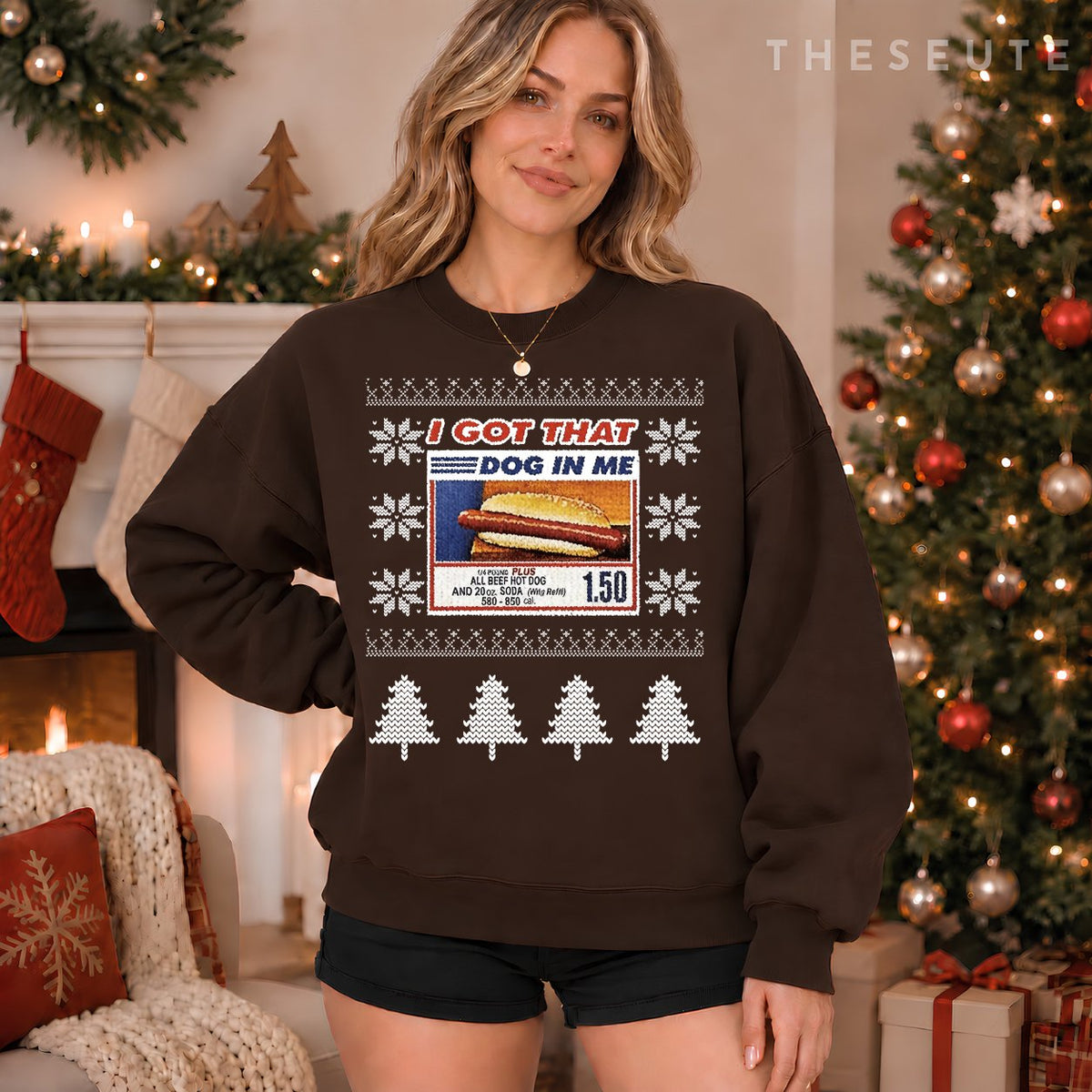 I Got That Dog In Me Funny Hotdog Christmas Ugly Style Sweatshirt