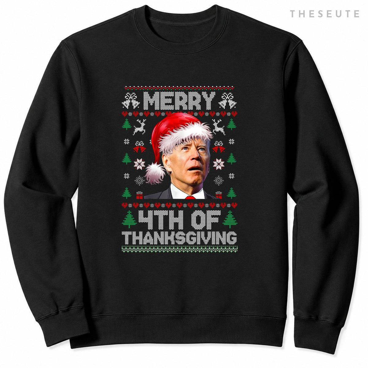 Santa Joe Biden Merry Thanksgiving Ugly Christmas Sweatshirt