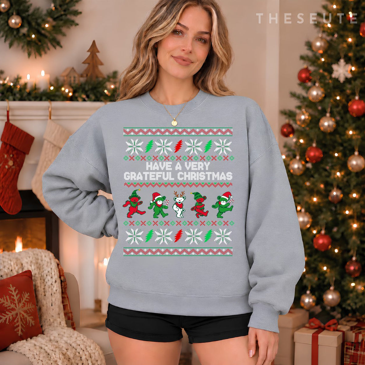 Have A Very Grateful Christmas Funny Bear Ugly Xmas 2022 Sweatshirt