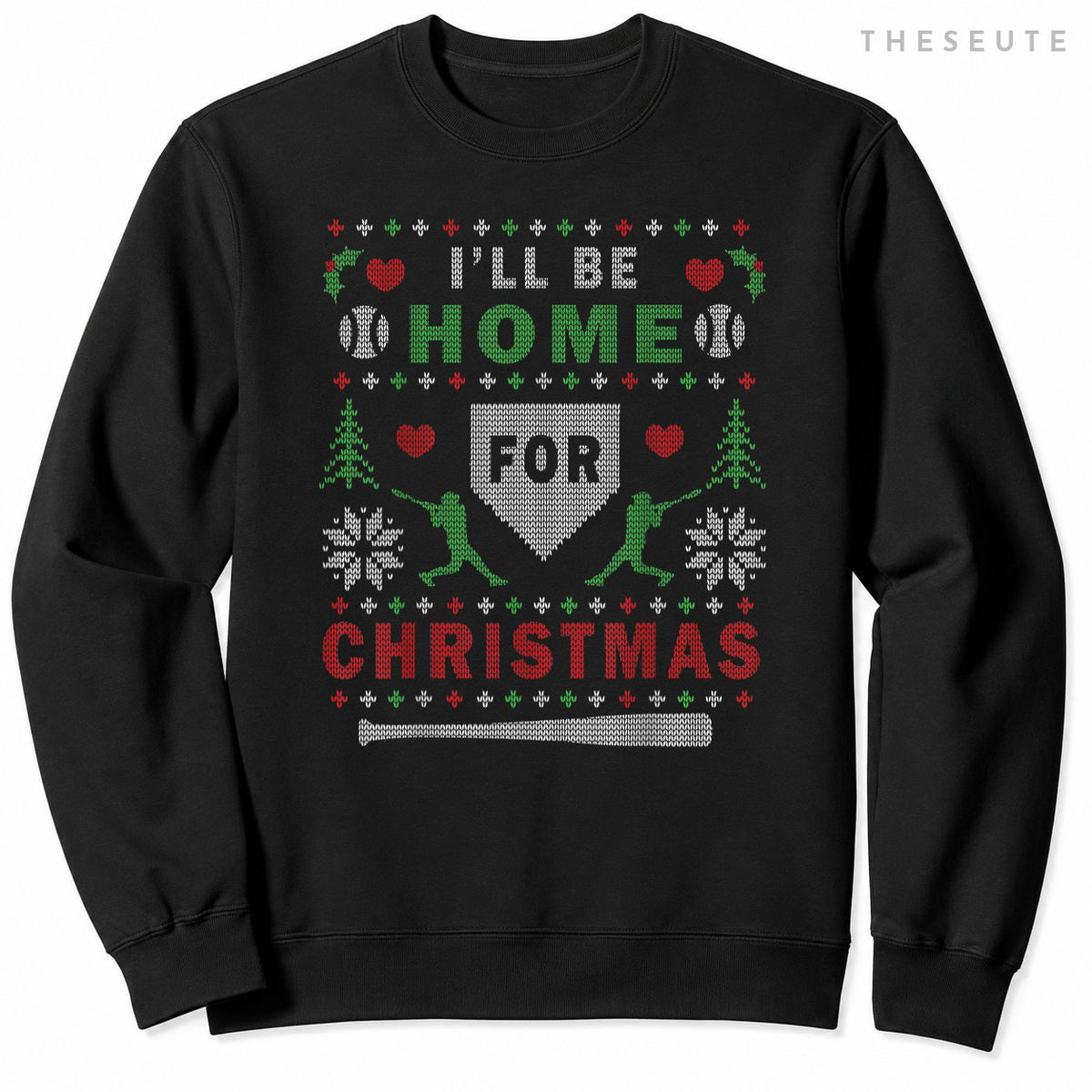 I'LL BE HOME FOR CHRISTMAS BASEBALL UGLY CHRISTMAS SHIRTS Sweatshirt