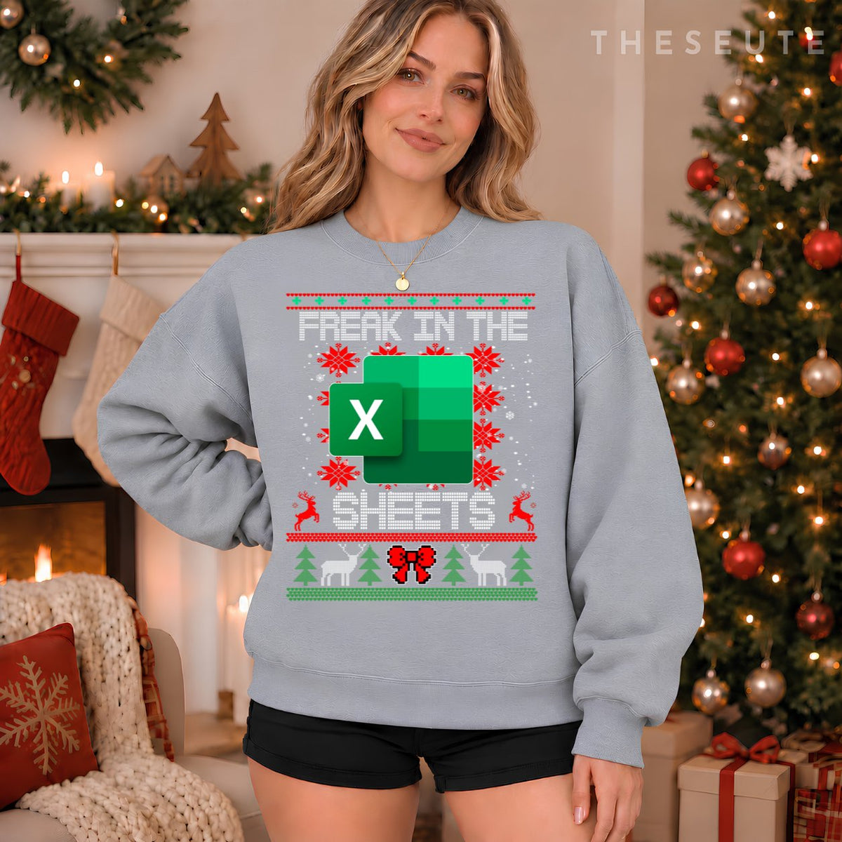 Freak In The Sheets Excel Spreadsheet Ugly Christmas Sweatshirt