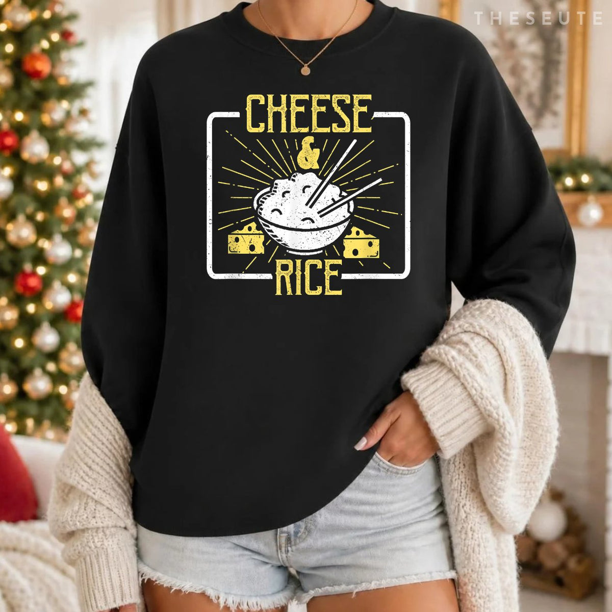 Funny Cheese & Rice Sweatshirt